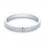 14k White Gold Channel Set Diamond Wedding Band - Flat View -  100413 - Thumbnail