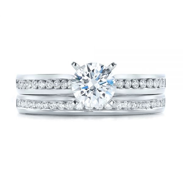  Platinum Platinum Channel Set Diamond Wedding Band - Top View -  100413