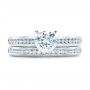14k White Gold Channel Set Diamond Wedding Band - Top View -  100413 - Thumbnail