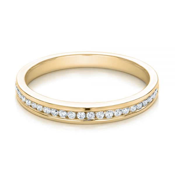 14k Yellow Gold 14k Yellow Gold Channel Set Diamond Wedding Band - Flat View - 100413