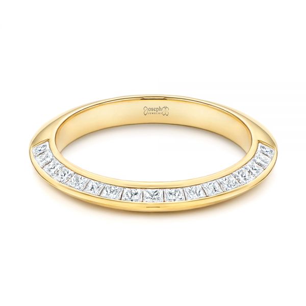 18k Yellow Gold Channel Set Diamond Wedding Band - Flat View -  106673