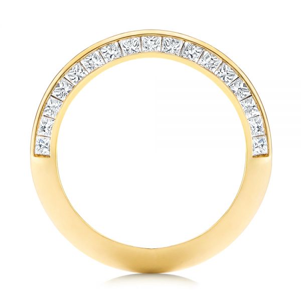 18k Yellow Gold Channel Set Diamond Wedding Band - Front View -  106673