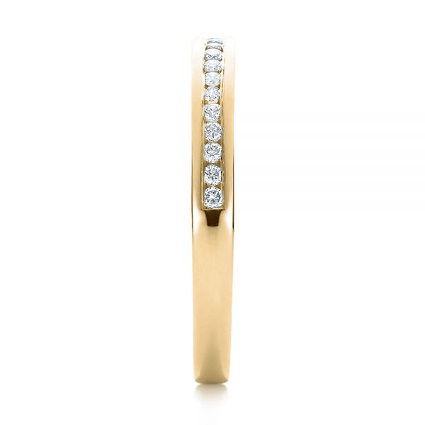 18k Yellow Gold 18k Yellow Gold Channel Set Diamond Wedding Band - Side View -  100413