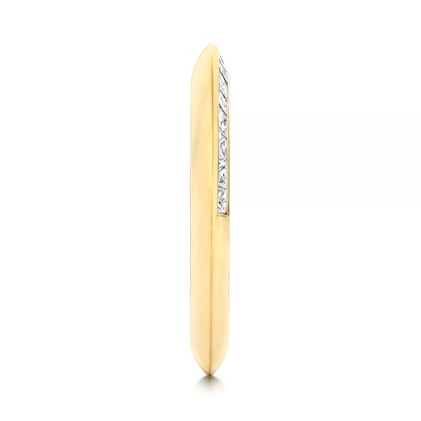 18k Yellow Gold Channel Set Diamond Wedding Band - Side View - 106673