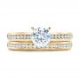 14k Yellow Gold 14k Yellow Gold Channel Set Diamond Wedding Band - Top View -  100413 - Thumbnail