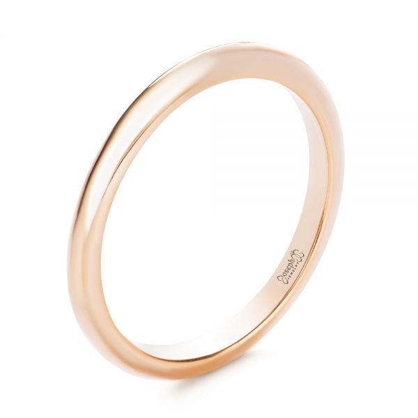 18k Rose Gold 18k Rose Gold Classic Wedding Ring - Three-Quarter View -  107290