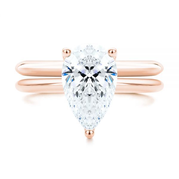 18k Rose Gold 18k Rose Gold Classic Wedding Ring - Top View - 107290