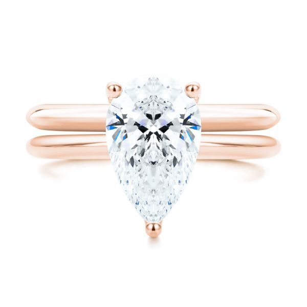 14k Rose Gold 14k Rose Gold Classic Wedding Ring - Top View -  107290