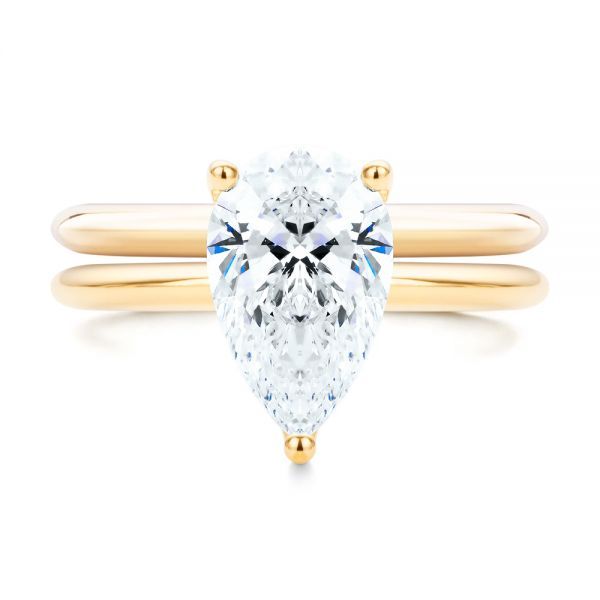 18k Yellow Gold Classic Wedding Ring - Top View -  107290