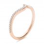 18k Rose Gold 18k Rose Gold Contemporary Curved Shared Prong Diamond Wedding Band - Three-Quarter View -  100410 - Thumbnail