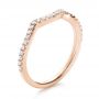 18k Rose Gold 18k Rose Gold Contemporary Curved Shared Prong Diamond Wedding Band - Three-Quarter View -  100411 - Thumbnail