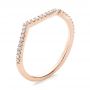 14k Rose Gold 14k Rose Gold Contemporary Curved Shared Prong Diamond Wedding Band - Three-Quarter View -  100412 - Thumbnail