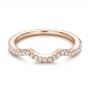 18k Rose Gold 18k Rose Gold Contemporary Curved Shared Prong Diamond Wedding Band - Flat View -  100411 - Thumbnail