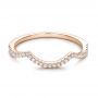 14k Rose Gold 14k Rose Gold Contemporary Curved Shared Prong Diamond Wedding Band - Flat View -  100412 - Thumbnail