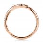 14k Rose Gold 14k Rose Gold Contemporary Curved Shared Prong Diamond Wedding Band - Front View -  100410 - Thumbnail