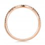 14k Rose Gold 14k Rose Gold Contemporary Curved Shared Prong Diamond Wedding Band - Front View -  100412 - Thumbnail