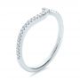  Platinum Platinum Contemporary Curved Shared Prong Diamond Wedding Band - Three-Quarter View -  100410 - Thumbnail