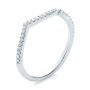 18k White Gold 18k White Gold Contemporary Curved Shared Prong Diamond Wedding Band - Three-Quarter View -  100412 - Thumbnail