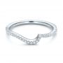 18k White Gold 18k White Gold Contemporary Curved Shared Prong Diamond Wedding Band - Flat View -  100410 - Thumbnail