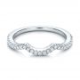  Platinum Platinum Contemporary Curved Shared Prong Diamond Wedding Band - Flat View -  100411 - Thumbnail