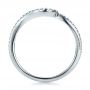 Platinum Platinum Contemporary Curved Shared Prong Diamond Wedding Band - Front View -  100410 - Thumbnail
