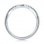  Platinum Platinum Contemporary Curved Shared Prong Diamond Wedding Band - Front View -  100411 - Thumbnail