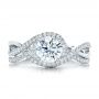  Platinum Platinum Contemporary Curved Shared Prong Diamond Wedding Band - Top View -  100412 - Thumbnail