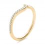 14k Yellow Gold 14k Yellow Gold Contemporary Curved Shared Prong Diamond Wedding Band - Three-Quarter View -  100410 - Thumbnail