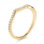 18k Yellow Gold 18k Yellow Gold Contemporary Curved Shared Prong Diamond Wedding Band - Three-Quarter View -  100411 - Thumbnail