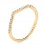 18k Yellow Gold 18k Yellow Gold Contemporary Curved Shared Prong Diamond Wedding Band - Three-Quarter View -  100412 - Thumbnail