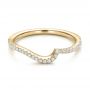 18k Yellow Gold 18k Yellow Gold Contemporary Curved Shared Prong Diamond Wedding Band - Flat View -  100410 - Thumbnail