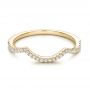 14k Yellow Gold 14k Yellow Gold Contemporary Curved Shared Prong Diamond Wedding Band - Flat View -  100412 - Thumbnail