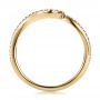 18k Yellow Gold 18k Yellow Gold Contemporary Curved Shared Prong Diamond Wedding Band - Front View -  100410 - Thumbnail