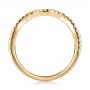 14k Yellow Gold 14k Yellow Gold Contemporary Curved Shared Prong Diamond Wedding Band - Front View -  100411 - Thumbnail