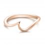 18k Rose Gold 18k Rose Gold Contemporary Curved Wedding Band - Flat View -  100409 - Thumbnail
