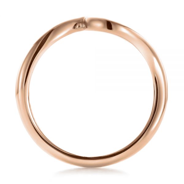 14k Rose Gold 14k Rose Gold Contemporary Curved Wedding Band - Front View -  100409