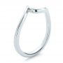 14k White Gold Contemporary Curved Wedding Band - Three-Quarter View -  100409 - Thumbnail