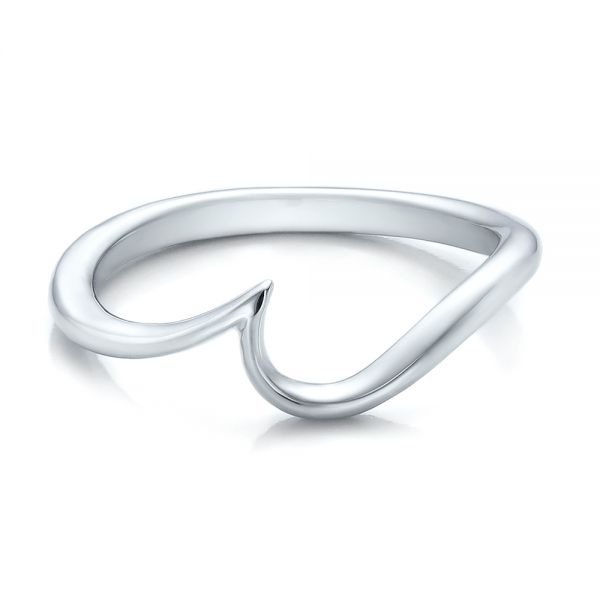  Platinum Platinum Contemporary Curved Wedding Band - Flat View -  100409