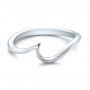 14k White Gold Contemporary Curved Wedding Band - Flat View -  100409 - Thumbnail