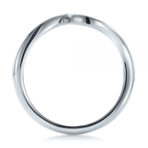  Platinum Platinum Contemporary Curved Wedding Band - Front View -  100409