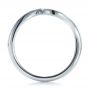 14k White Gold Contemporary Curved Wedding Band - Front View -  100409 - Thumbnail