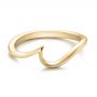 14k Yellow Gold 14k Yellow Gold Contemporary Curved Wedding Band - Flat View -  100409 - Thumbnail