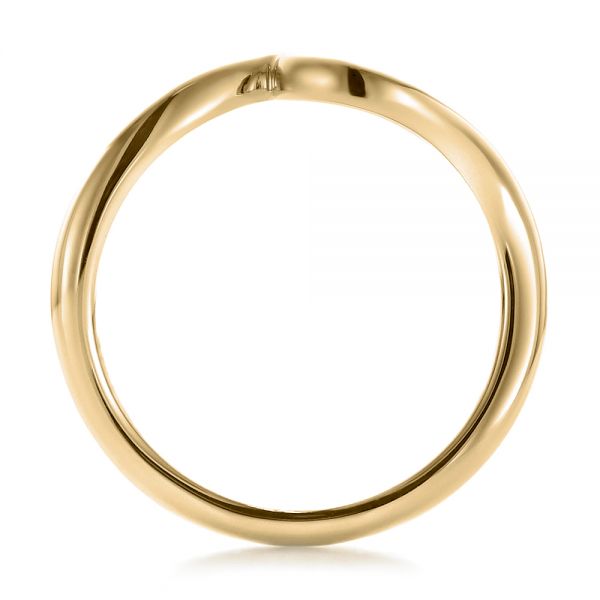 18k Yellow Gold 18k Yellow Gold Contemporary Curved Wedding Band - Front View -  100409