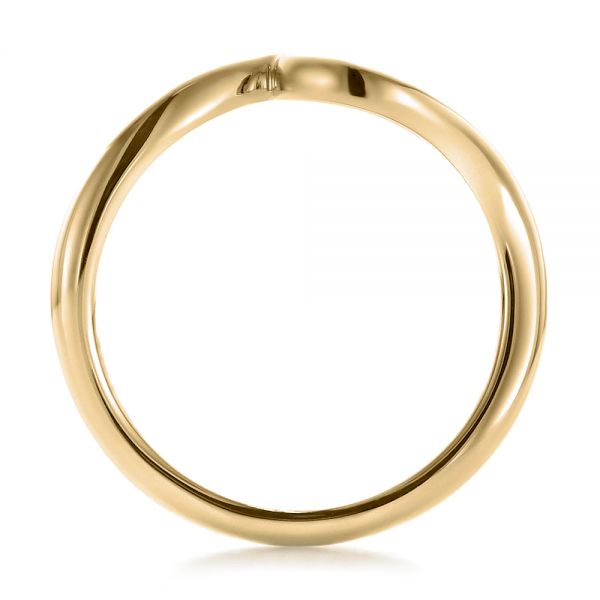 14k Yellow Gold 14k Yellow Gold Contemporary Curved Wedding Band - Front View -  100409