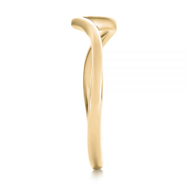 18k Yellow Gold 18k Yellow Gold Contemporary Curved Wedding Band - Side View - 100409