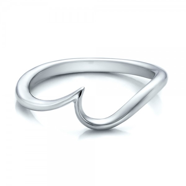 Contemporary Curved White Gold Wedding Band 100409 Seattle Bellevue