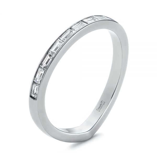 Contoured Black Rhodium Diamond Wedding Band - Image