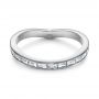  14K Gold Contoured Black Rhodium Diamond Wedding Band - Flat View -  105857 - Thumbnail