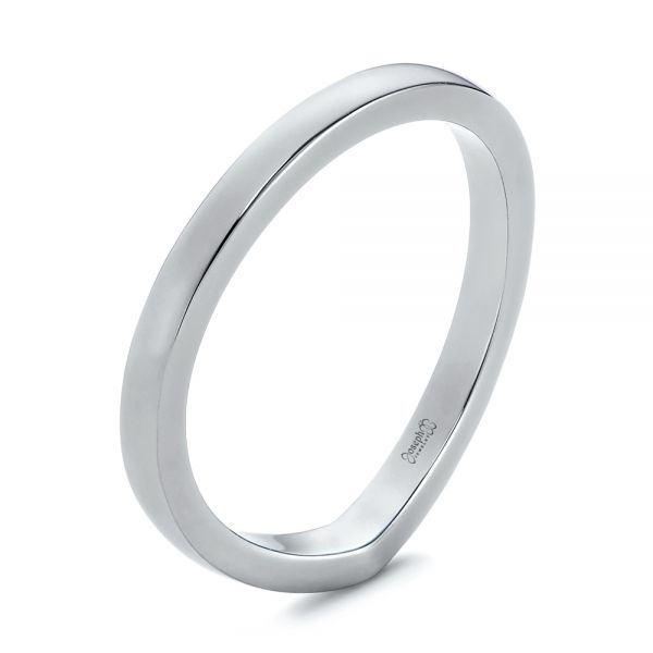  Platinum Platinum Contoured Black Rhodium Wedding Band - Three-Quarter View -  105858