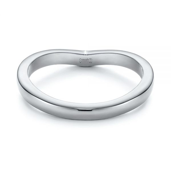14K Gold Contoured Black Rhodium Wedding Band - Flat View - 105858